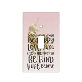 Schwarzes Aquarell Inspirational Gold Unicorn