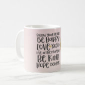 Schwarzes Aquarell Inspirational Gold Unicorn Kaffeetasse (Vorderseite Links)