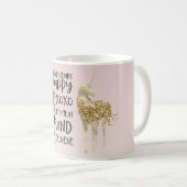 Schwarzes Aquarell Inspirational Gold Unicorn Kaffeetasse (VorderseiteRechts)