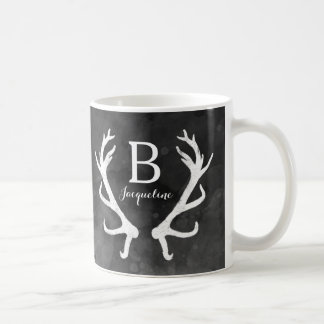 Schwarzes Aquarell und rustikales Kaffeetasse