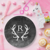 Schwarzes Aquarell und rustikales Pappteller (Party)