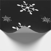 Schwarzes Aquarell und weißes Weihnachten der Geschenkpapier (Ecke)