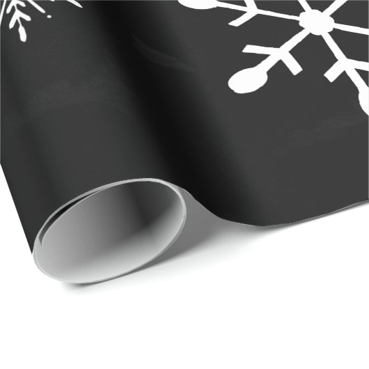 Schwarzes Aquarell und weißes Weihnachten der Geschenkpapier (Rolleneckpunkt)