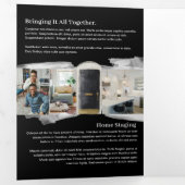 Schwarzes Aquarelltür Echtes Anwesen Marketing Dreifach Gefaltete Karte (Innen Erste Seite)