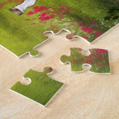 Schwarzes Arabisches Pferd auf der Weide im Frühli Puzzle (Seite)