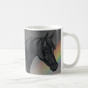 Schwarzes Arabisches Pferd Porträt Kaffeetasse