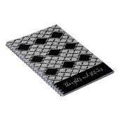 SCHWARZES ARGYLE-STRICKMUSTER 6,5x8,75 Notizbuch + Notizblock (Rechte Seite)