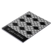 SCHWARZES ARGYLE-STRICKMUSTER 6,5x8,75 Notizbuch + Notizblock (Linke Seite)