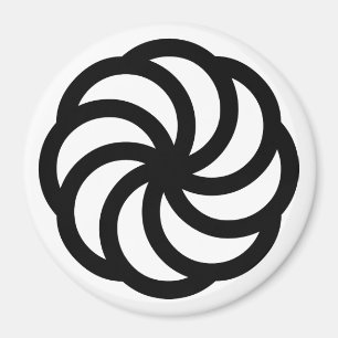 Schwarzes armenisches Ewigkeitssymbol auf Weiß Magnet