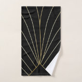 Schwarzes Art Deco Design Badhandtuch Set (Handtuch)