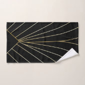 Schwarzes Art Deco Design Badhandtuch Set (Handtuch)