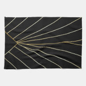 Schwarzes Art Deco Design Geschirrtuch (Horizontal)