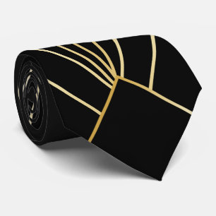 Schwarzes Art Deco Design Krawatte