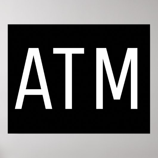 SCHWARZES ATM-SCHILD POSTER (Vorne)