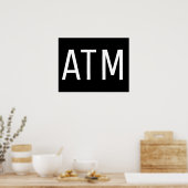 SCHWARZES ATM-SCHILD POSTER (Küche)