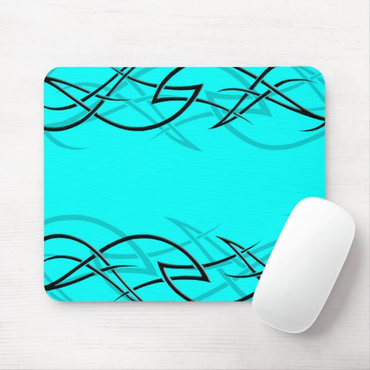 Schwarzes auf cyan-blauer "Eleganz" Mousepad (Mit Mouse)