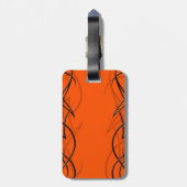 Schwarzes auf orange "Eleganz-" Gepäckanhänger (Rückseite vertikal)
