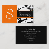 Schwarzes auf orange noblem visitenkarte (Vorne/Hinten)