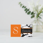 Schwarzes auf orange noblem visitenkarte (Stehend Vorderseite)