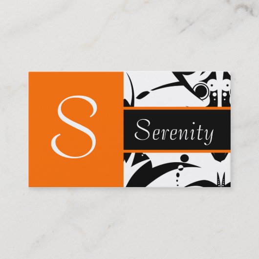 Schwarzes auf orange noblem visitenkarte (Vorderseite)