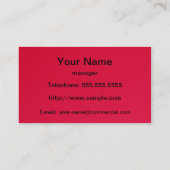 Schwarzes auf Rot Visitenkarte (Rückseite)