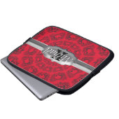 Schwarzes auf rotem laptopschutzhülle (Vorne Knopf)