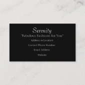 Schwarzes auf schwarzem noblem visitenkarte (Rückseite)