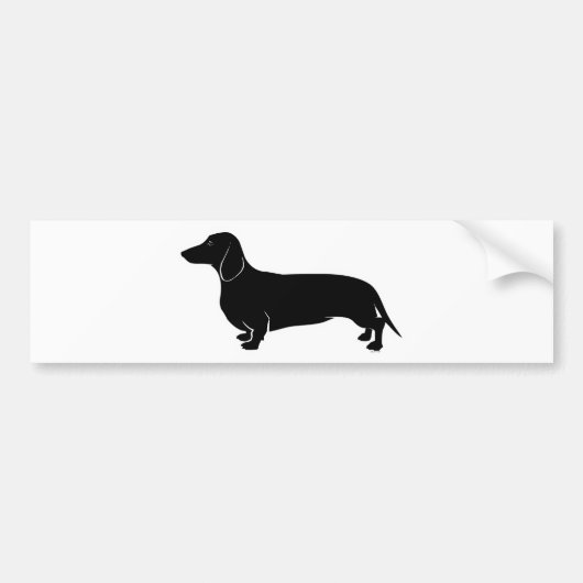 Schwarzes auf weißem Dachsund Autoaufkleber (Vorne)