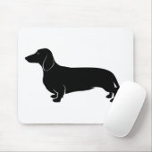 Schwarzes auf weißem Dachsund Mousepad (Mit Mouse)