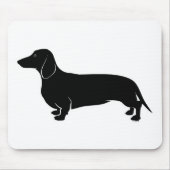 Schwarzes auf weißem Dachsund Mousepad (Vorne)
