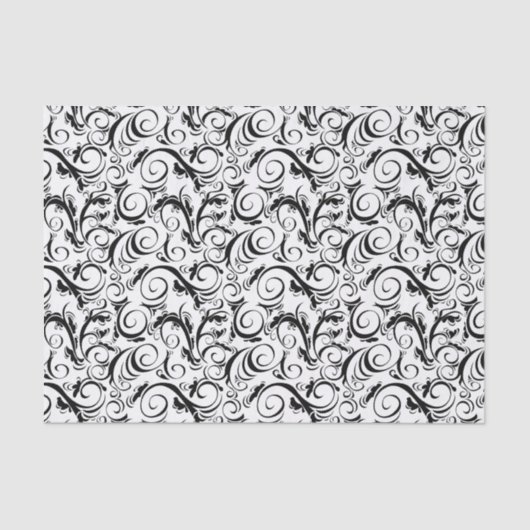 Schwarzes auf weißen BlumenBündeln, Streifen u. Seidenpapier (Vorderseite)