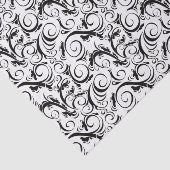 Schwarzes auf weißen BlumenBündeln, Streifen u. Seidenpapier (Ausschnitt)