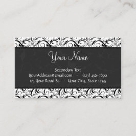 Schwarzes auf weißen BlumenBündeln, Streifen u. Visitenkarte