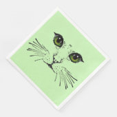 Schwarzes Aufschrecken des Gesichts von katzengrün Serviette (Ecke)