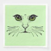 Schwarzes Aufschrecken des Gesichts von katzengrün Serviette (Vorderseite)
