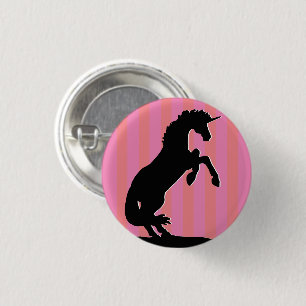 Schwarzes Aufzuchtorn (rosa gestreift) Button