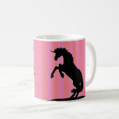 Schwarzes Aufzuchtorn (rosa gestreift) Kaffeetasse (VorderseiteRechts)