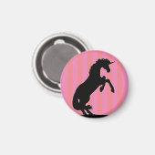 Schwarzes Aufzuchtorn (rosa gestreift) Magnet (Vorderseite/Rückseite)