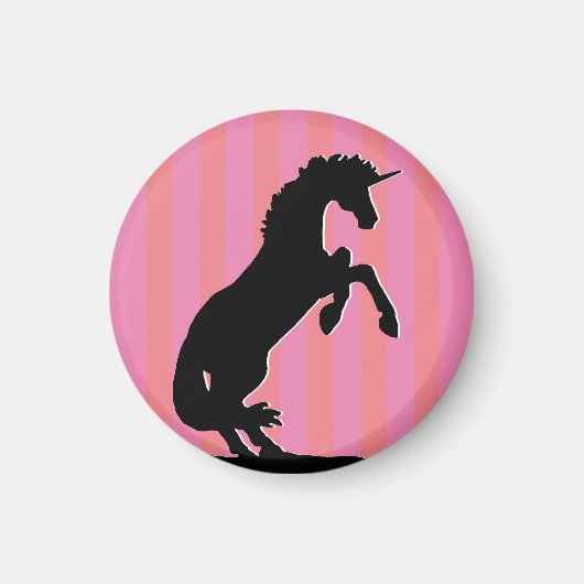 Schwarzes Aufzuchtorn (rosa gestreift) Magnet (Vorne)