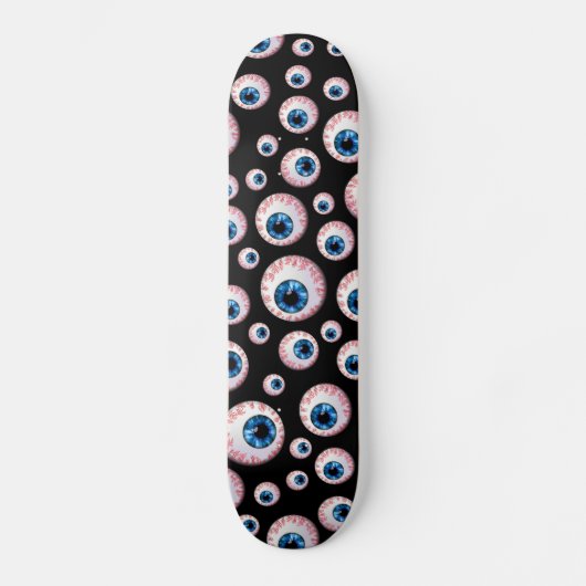 Schwarzes Augapfelmuster Skateboard (Vorderseite)