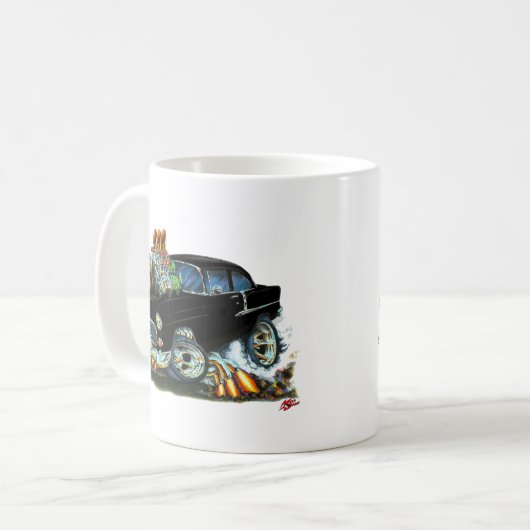 Schwarzes Auto 1955 Chevy150-210 Kaffeetasse (Vorderseite Links)