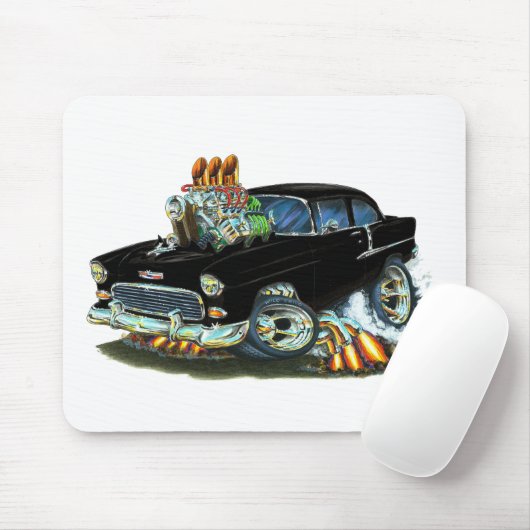 Schwarzes Auto 1955 Chevy150-210 Mousepad (Mit Mouse)