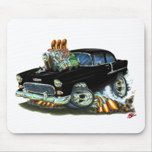 Schwarzes Auto 1955 Chevy150-210 Mousepad
