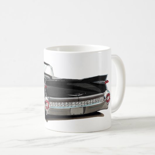 Schwarzes Auto 1959 Cadillacs Kaffeetasse (VorderseiteRechts)