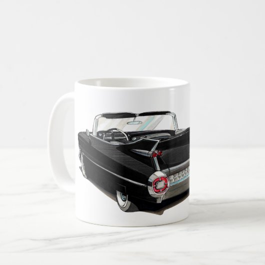 Schwarzes Auto 1959 Cadillacs Kaffeetasse (Vorderseite Links)
