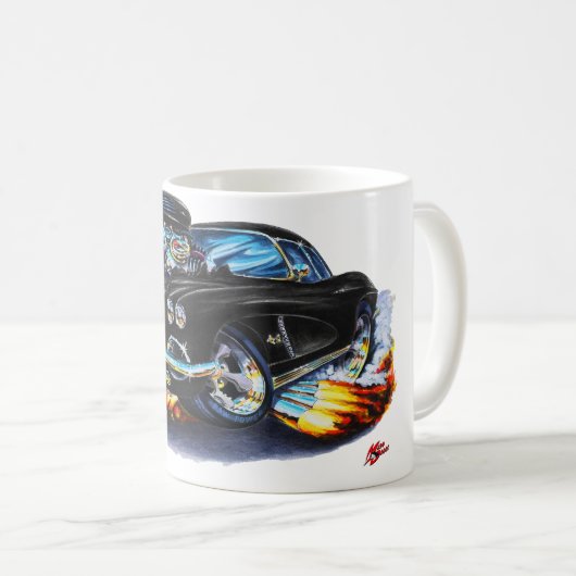 Schwarzes Auto 1962 Korvette Kaffeetasse (VorderseiteRechts)