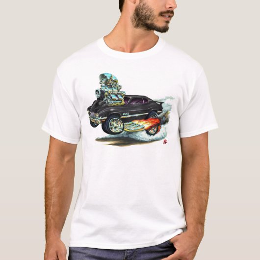 Schwarzes Auto 1970-72 Oldsmobile-Macheten-442 T-Shirt (Vorderseite)