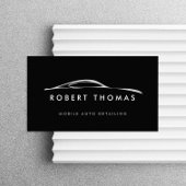 Schwarzes Auto-Detail, Auto-Reparatur-Logo Schwarz Visitenkarte