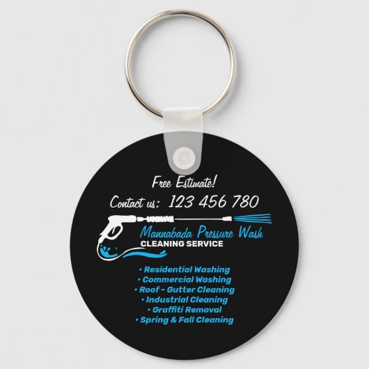 Schwarzes Auto - Detail Druck Power waschen Schlüsselanhänger (Vorderseite)