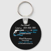 Schwarzes Auto - Detail Druck Power waschen Schlüsselanhänger (Rückseite)